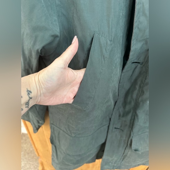 London Fog Jacket Forest/Sage Green Snap In Liner Waist Toggle Size Medium - Picture 4 of 16